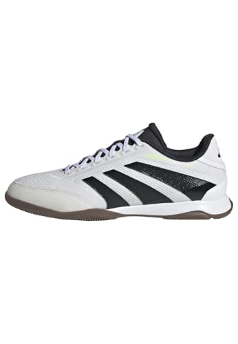 adidas Unisex Predator League Indoor Football Boots, Cloud White/Core Black/Lucid Lemon, 46 EU