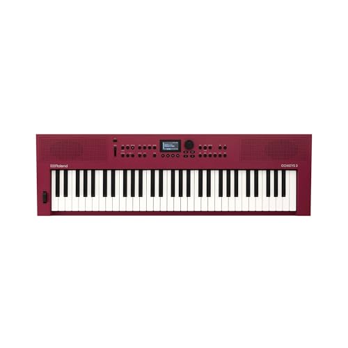 Roland GO:KEYS 3 Music Creation Keyboard | 61 Tasten | ZEN-Core Engine mit über 1000 internen Sounds | Integrierte Stereolautsprecher | Bluetooth Audio/MIDI für Musikstreaming - Dark Red