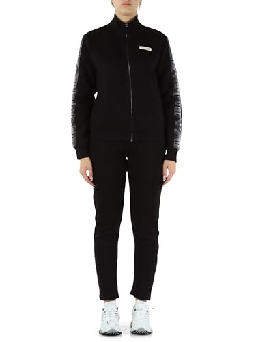 EA7 Emporio Armani Sportset Schwarz mit reflektierenden Details, Jacke mit Reißverschluss und Hose, modernes Design, Schwarz , 38
