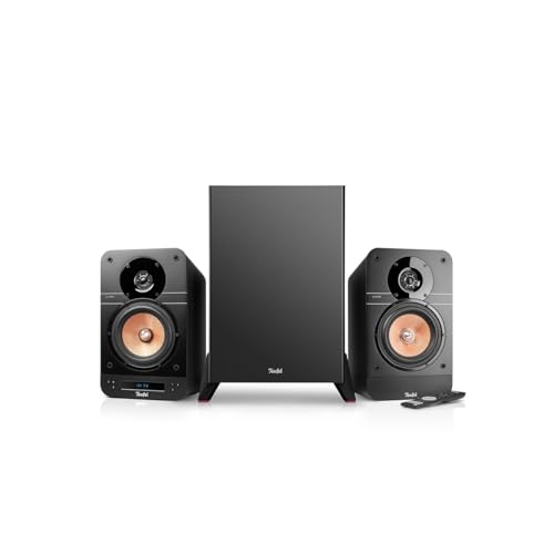 Teufel Ultima 25 AKTIV Club Edition 2.1 Soundsystem mit kabellosem Subwoofer - Aktive Regallautsprecher mit Bluetooth und integriertem AV-Receiver, Dolby Audio, DAB+, HDMI ARC CEC - schwarz