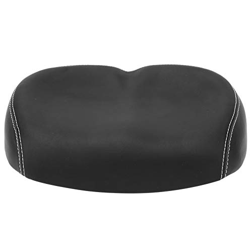 Nasenloser Fahrrad Sattel Schwarzem Pu-Leder, Fahrradsattel Breiter, Bequem, Atmungsaktiv, Dämpfend, Weiches Fahrradkissen (Schwarz)