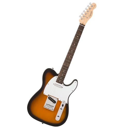 Squier by Fender Debut Collection Telecaster E-Gitarre, Laurel-Griffbrett, Weißes Schlagbrett, 2-Farb-Sunburst