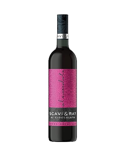 SCAVI & RAY Al Cioccolato Rotwein 0,75l, süß, aromatisierter Wein aus Italien, fruchtig-intensiv mit Schokoladen-Note 10% Vol. Alkohol - kalt & heiß genießbar
