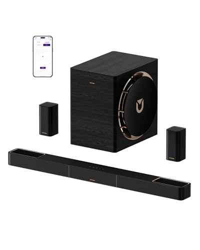 ULTIMEA Skywave X70 7.1.4ch Professionelles Kabelloses Surround Sound System für TV mit Dolby Atmos, 980W Soundbar mit 10