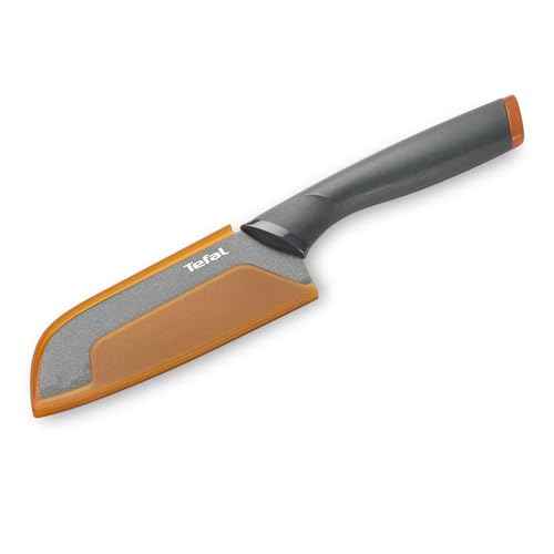 Tefal Fresh Kitchen Santoku-Messer 12 cm, Edelstahl, Anthrazit/Orange, cm, 36 x 10 x 5.1 cm, 1 Einheiten
