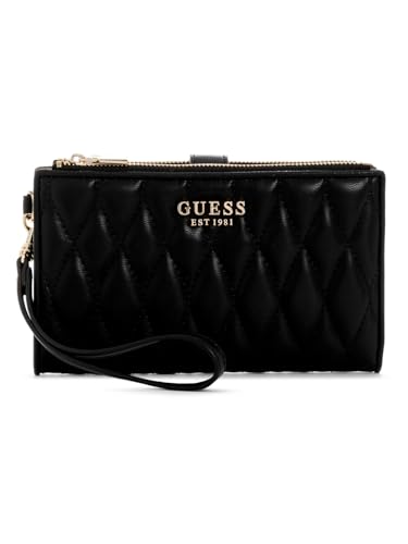 Guess Valla Organizer Wallet mit doppeltem Reißverschluss, Schwarz