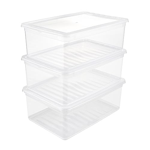 keeeper Aufbewahrungsboxen mit Air Control System, 3-teiliges Set, Höhe: 14 cm, 3 x 11 l, 39 x 26,5 x 14 cm, Bea, Transparent