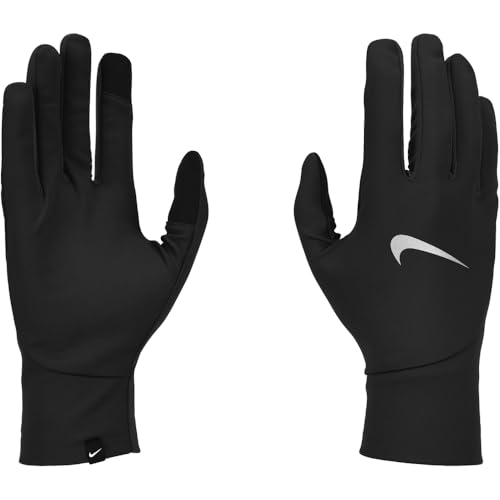 Nike Herren Pacer Lightwei Running-Handschuhe, Black/Black/Silver, L