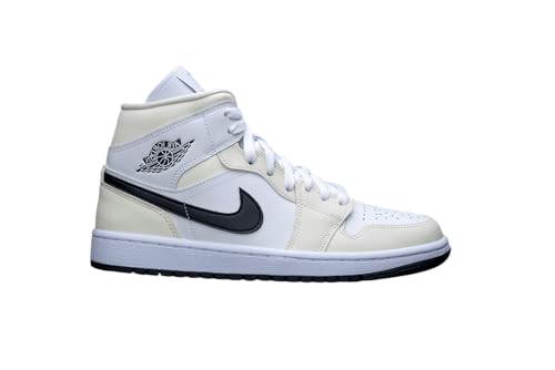 NIKE Air Jordan 1 Mid Damen-Sneaker, BQ6472, Größe 41, Kokosmilch-Schwarz, Coconut Milk Black 121, 41 EU
