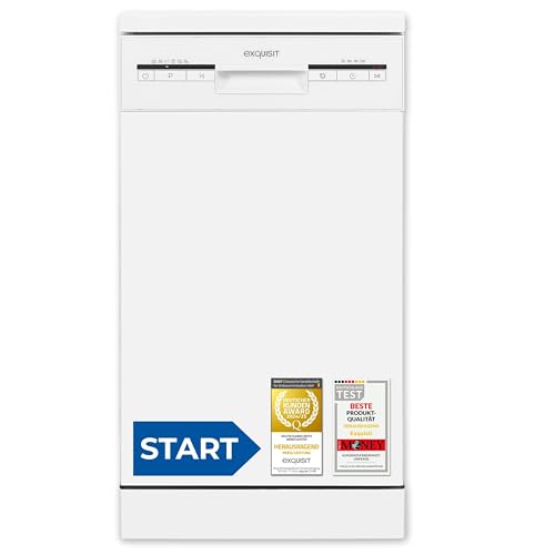 Exquisit START Geschirrspüler 45 cm, Unterbaufähig, 9 Maßgedecke, 9 Liter, Startzeitvorwahl, Power+, ECO-Modus, GSP59109-030E weiss