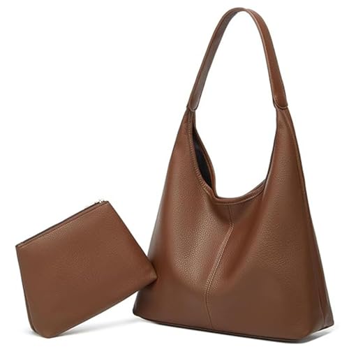 JEKAVA Handtasche Damen Tote Bag Mittelgroß Umhängetasche Leder Hobo Shopper Tasche Tragetasche Beuteltasche Achselhöhle Schultertasche 2-Teiliges Set für Freizeit, Arbeit, Reisen