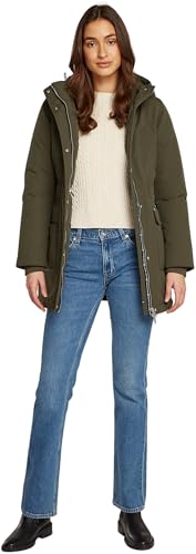 Tommy Jeans Damen Parka mit Kapuze, Grün (Fatigue Green), XXS