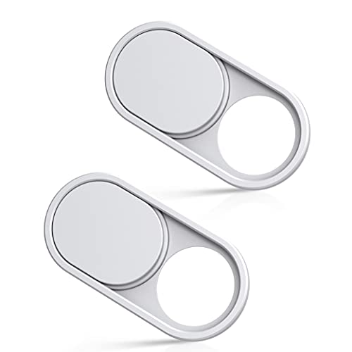 imluckies Metall-Webcam-Abdeckung für Laptop, MacBook Pro/Air, iMac, iPad, Tablet, iPhone 8/7/6 Plus, Echo Show/Spot Web-Kamera-Blocker, schützt Ihre Privatsphäre, 2 Stück, weiß