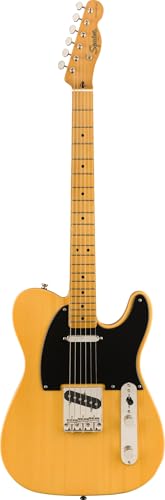 Fender Classic Vibe Telecaster, Hochwertige E-Gitarre mit klassischem Tele Ton, Ahorn-Griffbrett für knackige Höhen, geeignet für Blues, Rock und Country, Butterscotch Blonde