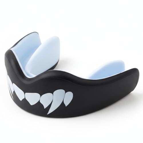 Sport Zahnschutz Erwachsene,Sport Mundschutz für Zahnspangen,SportMundschutz Für alle Vollkontakt, Sportarten einschließlich Rugby und Kampfsport, Schwarz