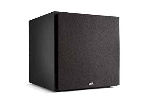 Polk Audio Monitor XT12 Aktivsubwoofer, leistungsstarker 12 Zoll Subwoofer mit 100 Watt Class-AB-Verstärker, Bass Box (Stück) - Schwarz