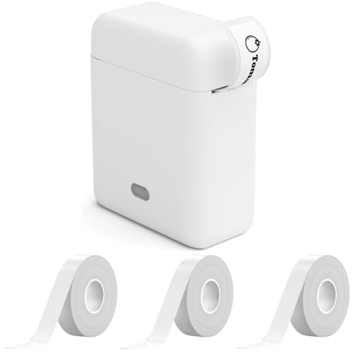 Etikettendrucker, Bluetooth Selbstklebendes Etikettiergerät Tragbarer beschriftungsgerät selbstklebend Labeldrucker, Kabelloser, Mini Label Printer mit iOS Android,Für Zuhause