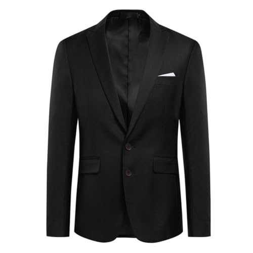 Allthemen Anzugjacke Herren Slim Fit Sakko Modern Blazer für Business Hochzeit Freizeit Schwarz L