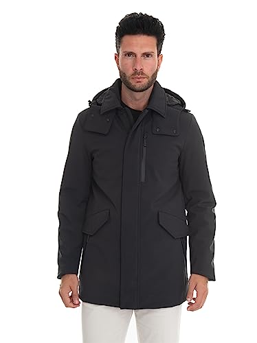 Woolrich - Ut2735 barrow mac soft coat 100 nero WOOU0501MR
