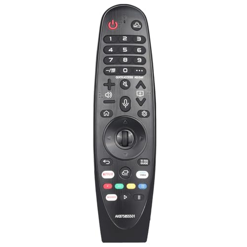 Fernbedienung IR AKB75855501 Kompatibel Mit LG Smart TV ZX WX GX CX BX W9 E9 C9 B9 SM99 SM95 SM90 UM80 Ersatz Controller Mit Netflix Prime Video und Movies Tasten [Keine Sprachfunktion]