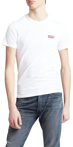Levi's Herren 2-Pack Crewneck Graphic Tee T-Shirt, White / Mid Tone Grey Heather, XL