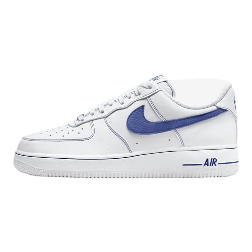 NIKE Herren Air Force 1 '07 Lv8 Sneaker, White Deep Royal Blue, 42.5 EU