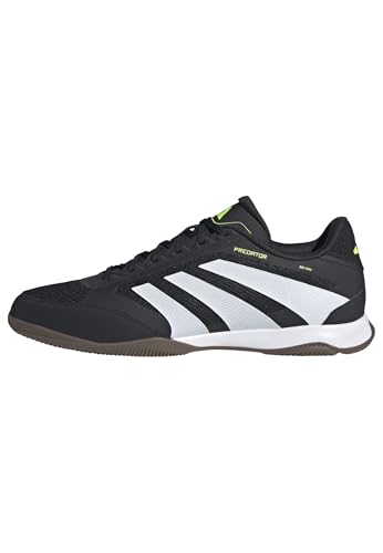 adidas Unisex Predator League Indoor Football Boots, Core Black/Cloud White/Lucid Lemon, 44 EU