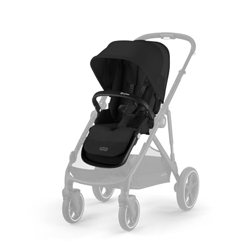 CYBEX Gold Sitzeinheit für Kinderwagen GAZELLE S und e-GAZELLE S, Ab Geburt bis ca. 4 Jahre, Moon Black