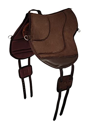 A&M Reitsport Reitpad, Bareback Pad mit Klettkissen, baumloser Sattel 1060, Neu, Farbe:Braun