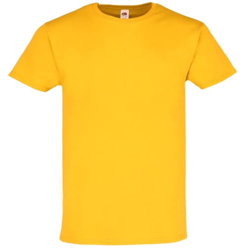Fruit of the Loom - Iconic 195 Ringspun Premium T | T-Shirt Herren & Damen - 100% Baumwolle, hochwertig & weich, ideal für den Alltag, Farbe:sonnenblumengelb, Größe:S