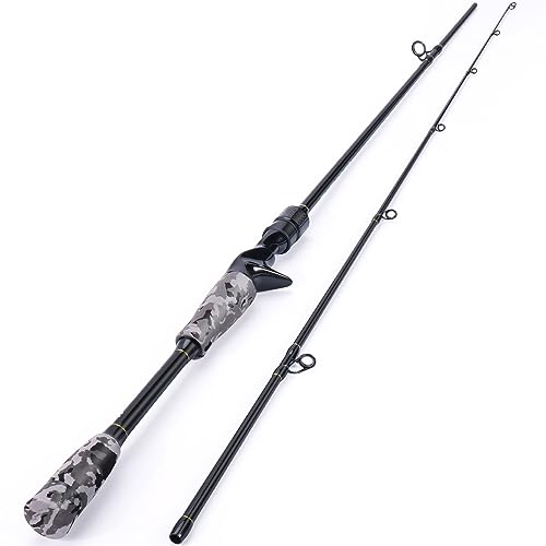 Sougayilang 2-teilige Spinnrute/Wurfangelrute - 28 Tonnen Carbon-Karbonrohr Langlebige Verbund-Spinn- oder Köderangelruten mit Edelstahlführungen für Süßwasser- und Meeresangeln-18-QB-G