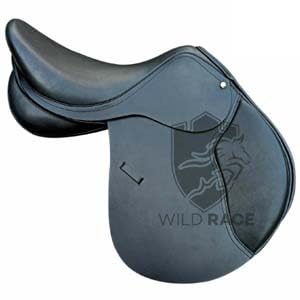 WILD RACE Leather Jumping/Close Contact, Double Flap Changeable Gullets Medium Saddle (17.5