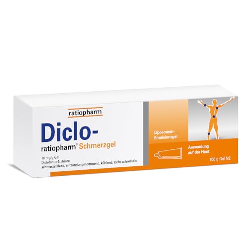 Diclo-ratiopharm® Schmerzgel: schmerzstillendes, entzündungshemmendes Gel bei rheumatischen Erkrankungen, Gelenkschmerzen, Prellungen und Zerrungen. Diclofenac-Natrium. 100 g