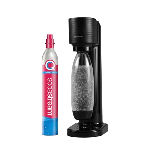SodaStream Wassersprudler GAIA mit CO2-Zylinder | inkl. 1x 1L FUSE Kunststoffflasche (spülmaschinengeeignet) | Farbe: Schwarz