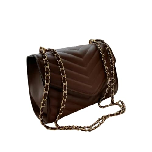Gyios Handtasche Einzelne Schulter Retro Modische Kleine Quadratbeutel Crossbody Handtasche-Dunkelbraun