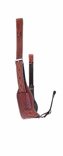 SHOWMEN CRAFT Western Horse Tooled Leather Rear Flank Saddle Oily Tan Roper Back Tan Cinch with Billets
