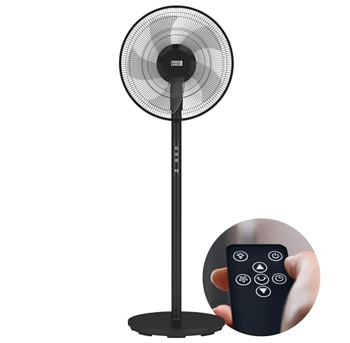 LEBENLANG Standventilator mit Fernbedienung - 3510m3/h & LED-Display & 5 Modi I Energiesparend & Oszillierender I Silent Ventilator Timer Standventilatoren Standing Fan leiser Ventilator Büro