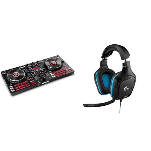 Numark Mixtrack Platinum FX - DJ Controller Pult mit 4-Deck Kontrolle & Logitech G432 kabelgebundenes Gaming-Headset