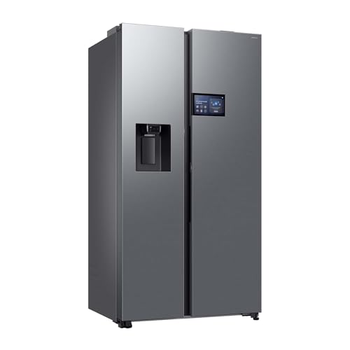 Samsung RS90F65EDTEF Side-by-Side Kühl-Gefrierkombination, AI Kühlschrank mit Gefrierfach, 178 cm, 621 l, Eis-/Wasserspender mit Wassertank, AI Home, Voice Control, Edelstahl Look