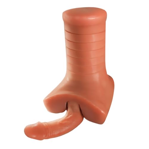 Wxcbd Neue 2 in 1 Realistischer Penis Eichel Hoden Dildo Taschenmuschi Masturbator mit 3D Pocket Vagina Anal Tunnel Masturbieren Groß Penis Dildos Sexspielzeug für Männer Frauen Gay (braun)