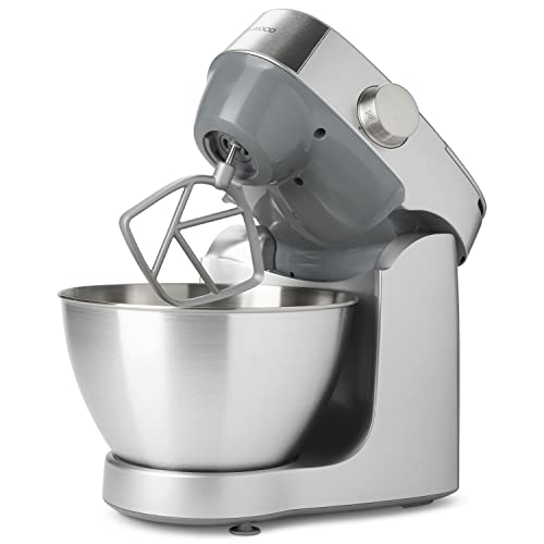 Kenwood Küchenmaschine Prospero+ KHC29.A0SI mit 4,3 L Edelstahlschüssel, inkl. Schneebesen, K-Teigbesen, Knethaken & Spritzschutz, Speisen für bis zu 6 Personen, 1000 W, kompaktes Design, Silber