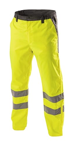 Högert Technik ABENS Warnschutz Regenhose Herren 2XL Gelb – wasserdichte Arbeitshose mit Reflexstreifen – Atmungsaktive Sicherheitskleidung für BAU, Industrie, Straßenbau