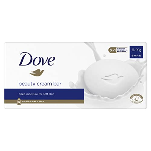 Dove Original Beauty Bar Seife mit ¼ Feuchtigkeitscreme für weichere, glattere, gesünder aussehende Haut, 6 x 90 g