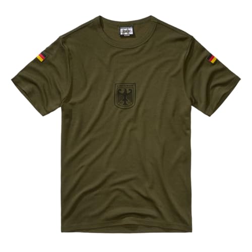 BWuM Bundeswehr Sportshirt mit Flaggen & Adler, Größe:7 (XL), Farbe:Oliv