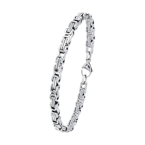 Amor Armband Edelstahl Herren Armschmuck, 21 cm, Silber, Kommt in Schmuck Geschenk Box, 9351763