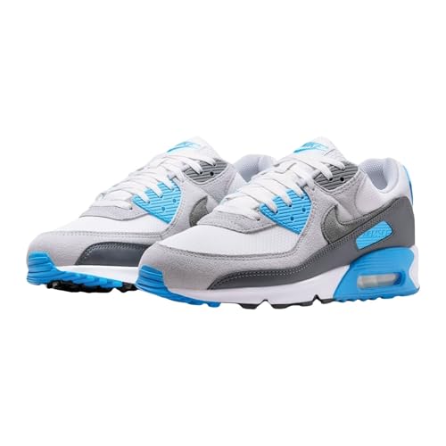 Nike Air Max 90 Herrenschuhe (Platinum Tint/Blue Lightning/Wolf Grey/Iron Grey), Platinum Tint/Iron Grey, 8.5