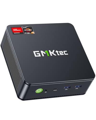 GMKtec Mini PC Ryzen 6600H (Upgraded 6600U), M6 Gaming Desktop Computer Dual NIC LAN 2.5G, AMD R5 6600H (6C/12T up to 4.50Ghz), 32G DDR5 RAM + 1TB PCle SSD, WiFi 6E, USB 4.0, BT 5.2, HDMI