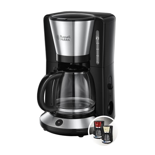 Russell Hobbs Kaffeemaschine [Brausekopf für optimale Extraktion&Aroma] Adventure (1 bis 10 Tassen, 1,25l Glaskanne,Warmhalteplatte, Abschaltautomatik,Tropf-Stopp, 1100W) Filterkaffeemaschine 24010-56