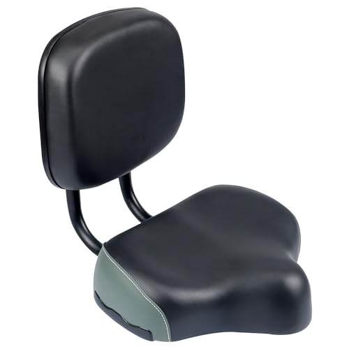 MEGHNA Rückenlehne Sattel Fahrradsattel mit Rückenlehne Oversize komfortable weich Sattel mit PU-Kissen (Schwarz)