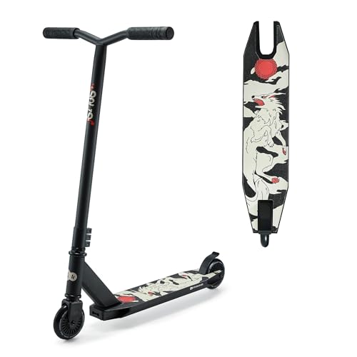 Kinderkraft Solis Sportroller, Scooter für Kinder und Erwachsene, Leichter City-Roller, stabile Konstruktion, schnelle PU-Räder, rutschfeste Plattform, Fußbremse, Schwarz